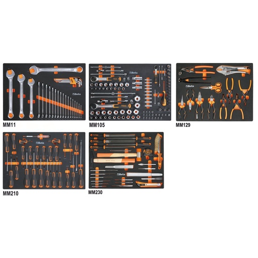 Beta | 5945VUM | Assortiment 199 gereedschappen in EVA-foam inlegbakken | 059451011