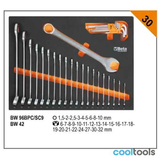 Beta | BW 5945/2024 | Gereedschapsassortiment in EVA-schalen voor C45PRO-werkplaatsmeubels | 059456302