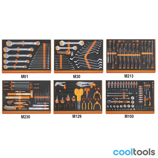 Beta | 5988VU/M | Assortiment 214 gereedschappen in EVA-foam inlegbakken | 059880356