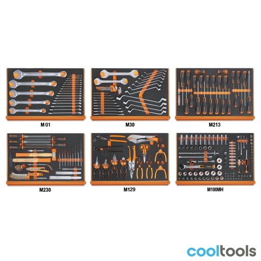 Beta | 5988U6/M | Assortiment 214 universele gereedschappen in EVA-foam inlegbakken | 059881430
