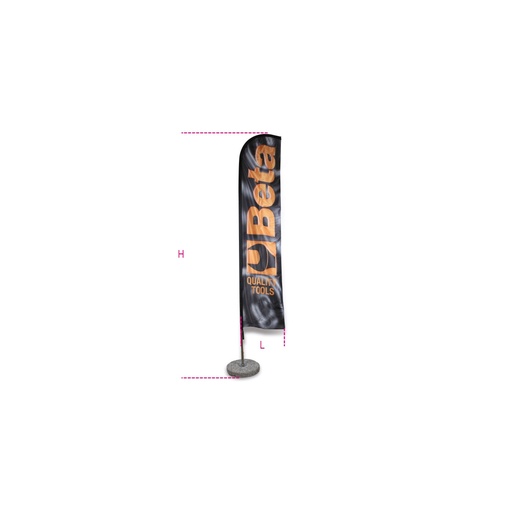 Beta | 9561V | Beachvlag, 4x0,75 m, met chroom mast en betonnen voet | 095610001