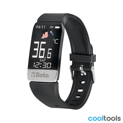 Beta | 9593SB | multifunctionele slimme armband, touchscreen, fitness tracker, hartslagmeter, stappenteller, slaapmonitoring, met siliconen band, zwart