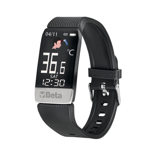 Beta | 9593SB | multifunctionele slimme armband, touchscreen, fitness tracker, hartslagmeter, stappenteller, slaapmonitoring, met siliconen band, zwart