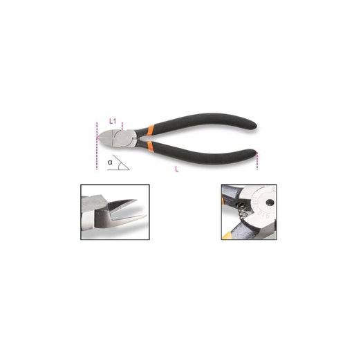 Beta | 1080D | Zijkniptang met dubbellaags anti-slip PVC-handgreep