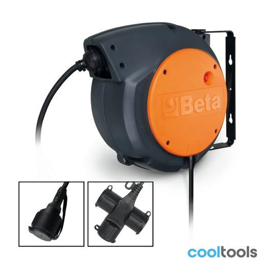 Beta | 1844SCK | Automatische kabelhaspel met 3Gx1,5 mm² kabel en SCHUKO-stopcontact, 15 m