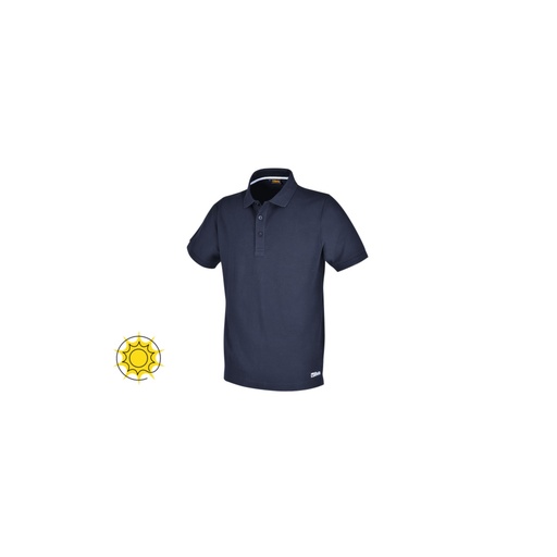 Beta | 7552BL | Poloshirt met drie knopen, pique-katoen 200 g/m2, blauw