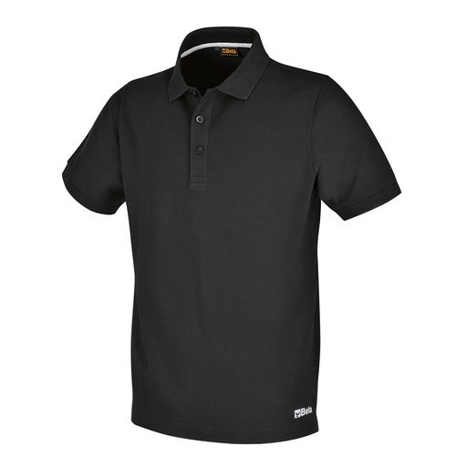 Beta | 7552N | Poloshirt met drie knopen, pique-katoen 200 g/m2, zwart