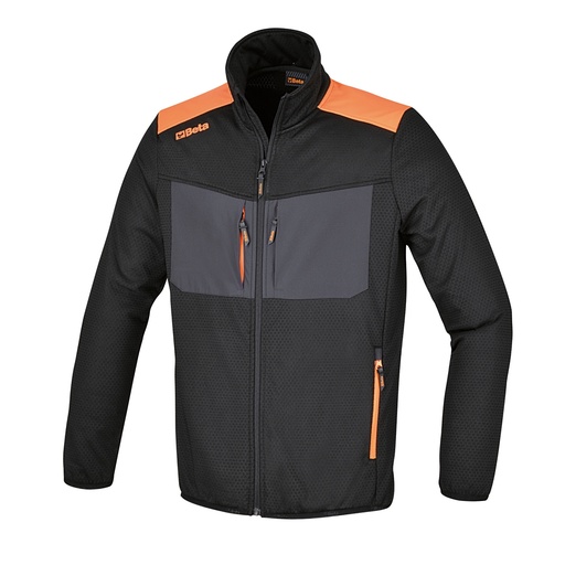 Beta | 7564N | Ademend stretch fleecejack, multipocket-model, zwart
