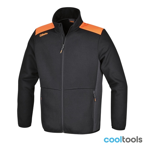Beta | 7565NG | Sweatshirt met lange rits, zwart met antracietgrijze inzetstukken