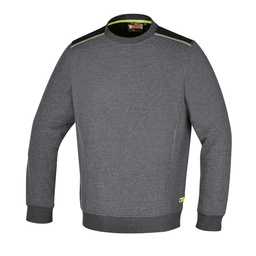 Sweatshirt met ronde hals, zwarte schouderinzetstukken en groene details (XS)