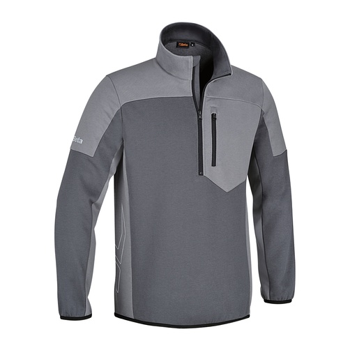 Beta | 7643G | Sweatshirt met korte rits, 80% katoen 20% polyester, 280 g/m2, antraciet/lichtgrijs