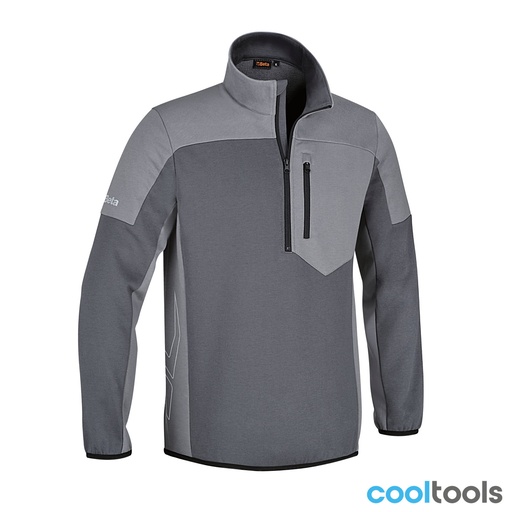 Beta | 7643G | Sweatshirt met korte rits, 80% katoen 20% polyester, 280 g/m2, antraciet/lichtgrijs