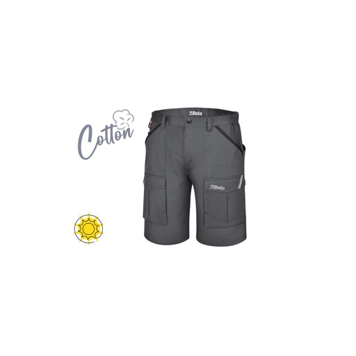 Beta | 7931MG | Korte werkbroek met stretch, grijs