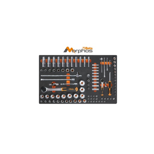 Beta | M100MH | EVA-foam inlegmodule met lange doppen van 1/4" en 1/2"