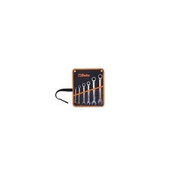 Set ratelringsteeksleutels, platte uitvoering, in etui (6-delig (8-10-13-14-17-19 mm))