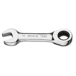 Omschakelbare ratelringsteeksleutels, recht kort model (8 mm)