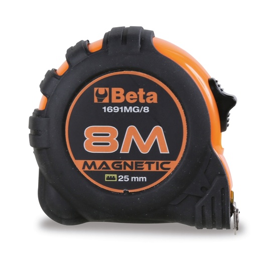 Beta | 1691MG | Rolbandmaat met magneten, schokbestendige ABS-behuizing, stalen band, klasse II
