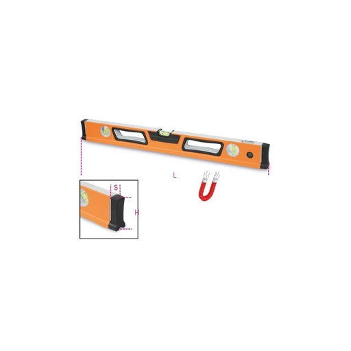 Beta | 1696T | Waterpas met magnetische voet, geprofileerd aluminium, 3 onbreekbare libellen