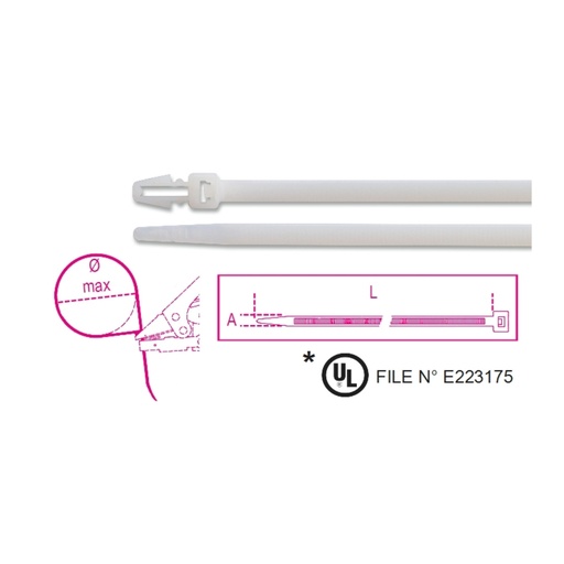 Beta | 1748-BP | Nylon bindstrips voor paneelmontage, naturel