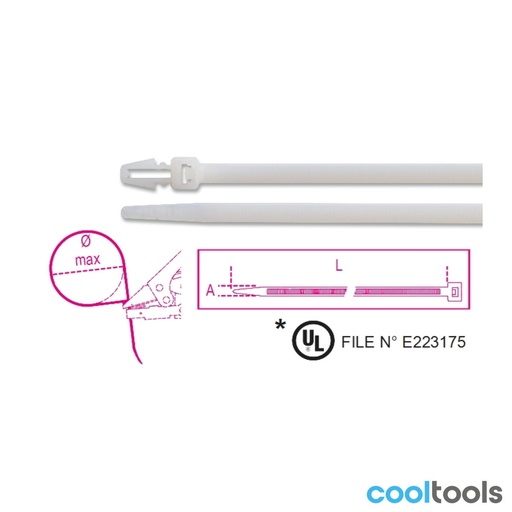 Beta | 1748-BP | Nylon bindstrips voor paneelmontage, naturel