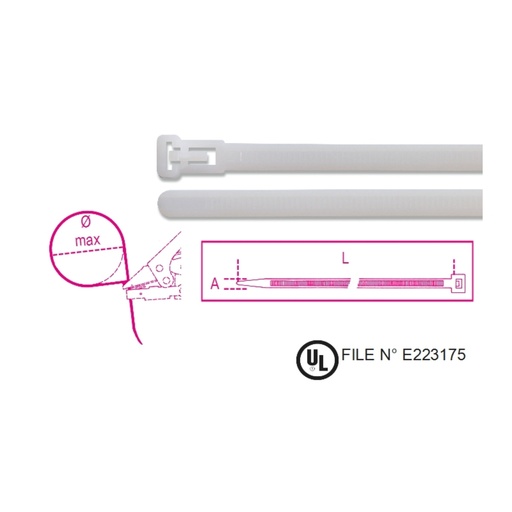 Beta | 1748-BR | Hersluitbare nylon bindstrips, naturel