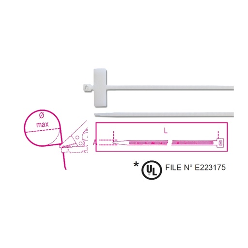 Beta | 1748-BT | Nylon bindstrips met kruis 25x8 mm, naturel