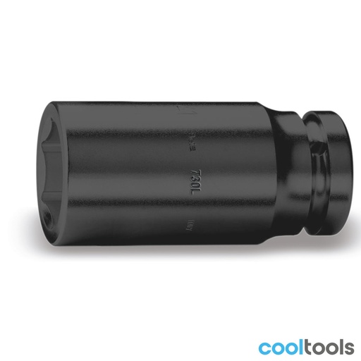 Beta | 730L | Slagdoppen 1.1/2", zeskant, lang, gefosfateerd