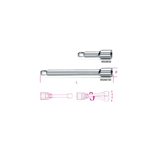 Beta | 900AN | Verlengstukken 1/4", zwenkbaar