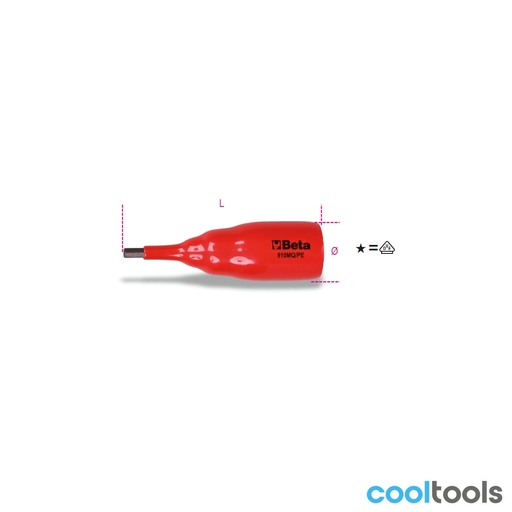 Beta | 910MQ/PE | Schroevendraaierdop voor binnenzeskantschroeven 3/8", geïsoleerd