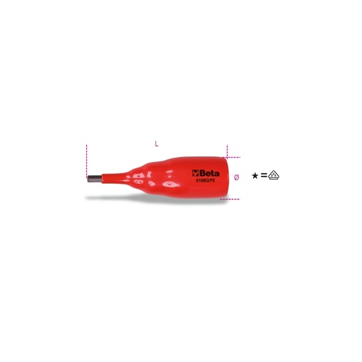 Beta | 910MQ/PE | Schroevendraaierdop voor binnenzeskantschroeven 3/8", geïsoleerd
