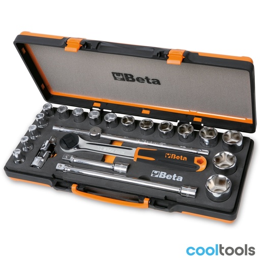 Beta | 920A/C17M | Doppenset met 17 zeskant dopsleutels en 5 toebehoren, foam inleg, metalen kist | 009200924