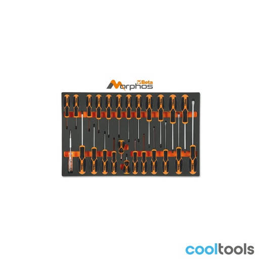 Beta | M195MH | EVA-foam inlegmodule met Morphos-schroevendraaiers voor sleuf-, Phillips- en Torx-schroeven