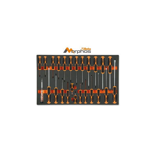 Beta | M195MH | EVA-foam inlegmodule met Morphos-schroevendraaiers voor sleuf-, Phillips- en Torx-schroeven