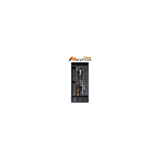 Beta | T91MH | ABS-inlegmodule met zeskant-slagdoppen en 1/4" bithouder
