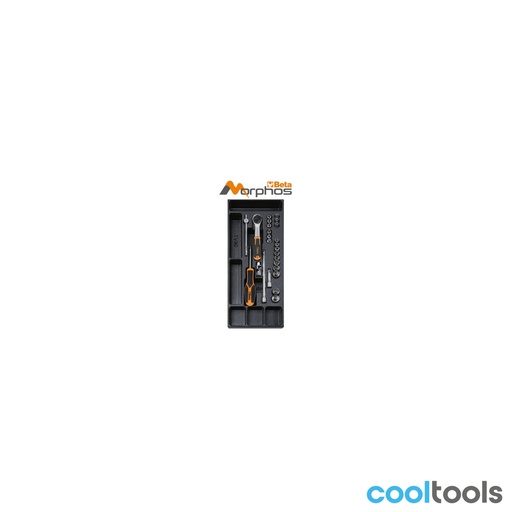 Beta | T91MH | ABS-inlegmodule met zeskant-slagdoppen en 1/4" bithouder