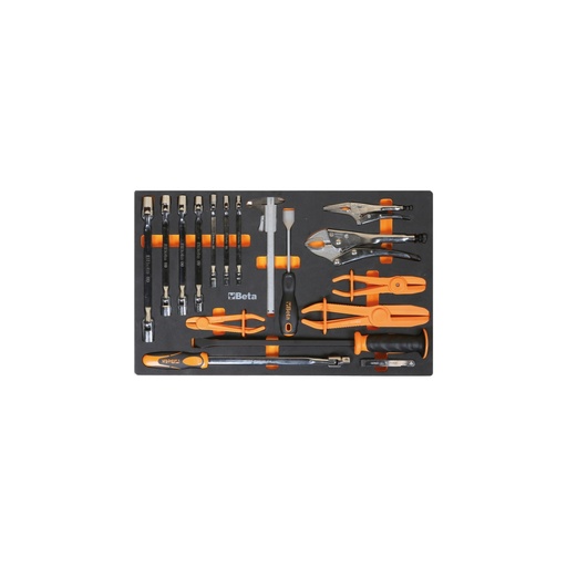 Beta | M78 | Zachte foam inlegbak met kniegewrichtsleutels, tangen en meetgereedschap