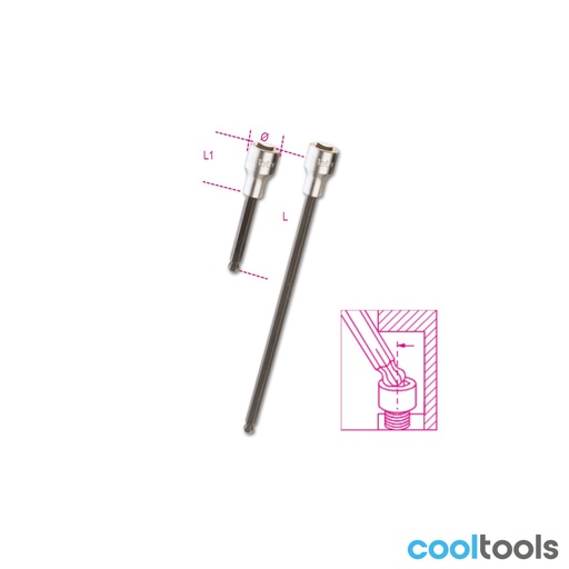 Beta | 920BP | Dopsleutels met kogelkopaansluiting voor inbusschroeven, 1/2"