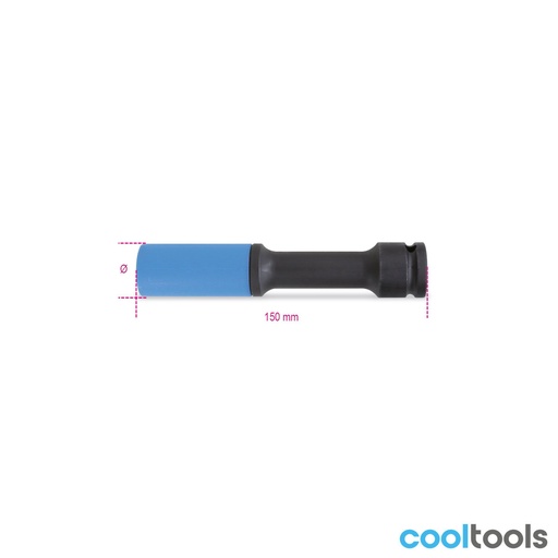 Beta | 720LCL | Slagdoppen voor wielmoeren 1/2", lang, met polymeer beschermhulzen
