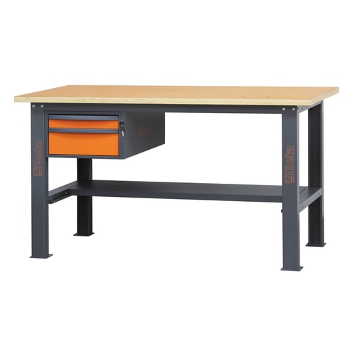 Beta | C58BC-W1,6 2C | Werkbank 1,6 m met houten werkblad en 2 laden