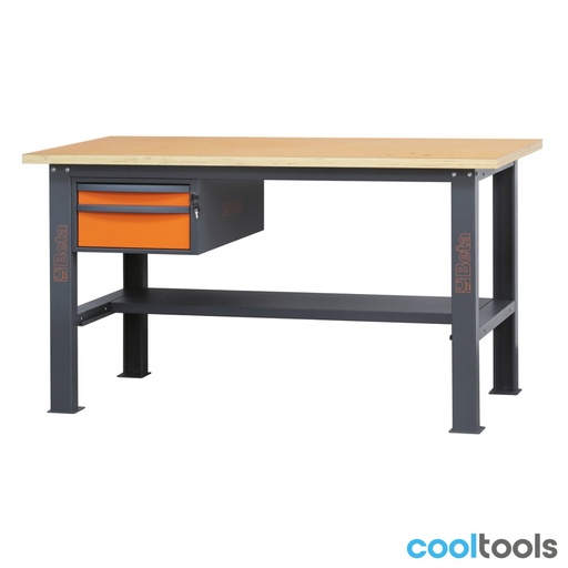 Beta | C58BC-W1,6 2C | Werkbank 1,6 m met houten werkblad en 2 laden