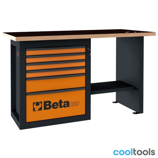 Beta | C59C | Endurance werkbank met ladenblok met 6 laden, korte uitvoering