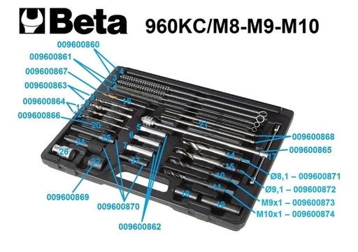 Beta | 960KC RP8,1 | Boor 8,1 mm voor gloeispiraal-extractie | 009600871