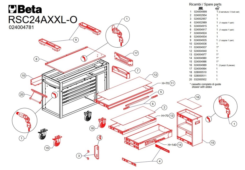 Vl-opvulbak voor 2400 RSC24AXXL/R