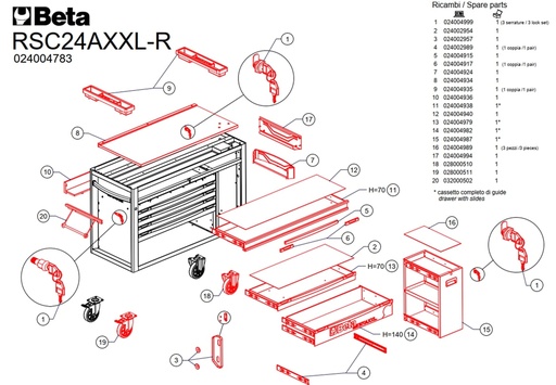 2400 Rsc24axxl/rc70-r-rode Lade
