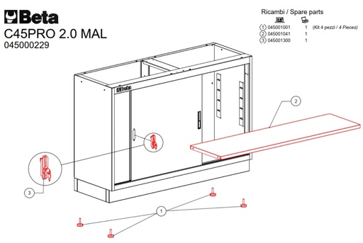 Sloten C45pro Mal-mat Mod. voor C45 SR/MAL