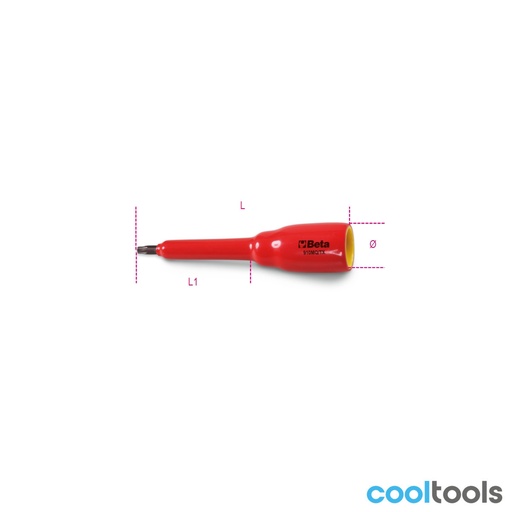 Beta | 910MQ/TX | Dopsleutel voor Torx®-schroeven 3/8", geïsoleerd