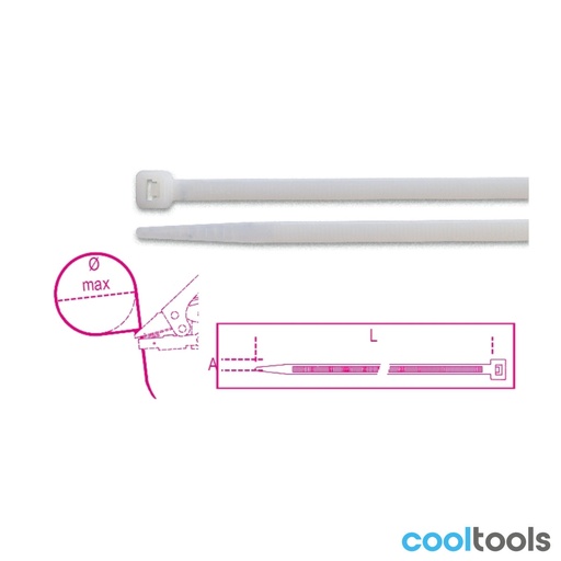 BM 1748-BV2 Nylon bindstrips, naturel kleur