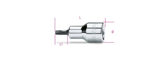Beta | 920TX/L | Schroevendraaierdoppen voor Torx-schroeven, 1/2", lange uitvoering