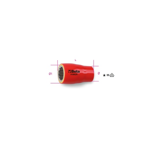 Beta | 910MQ/B | Twaalfkant dopsleutel 3/8", geïsoleerd