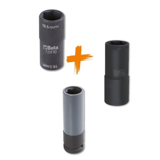 Beta | 720MIX/K3 | Set met drie slagdoppen 1/2" | 007200635